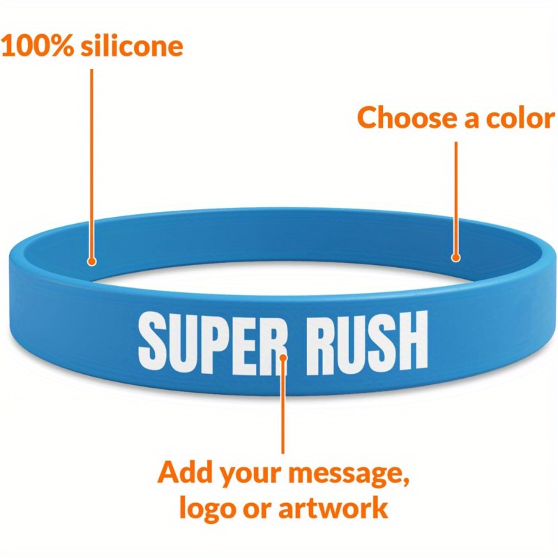 72pc Custom Silicone Bracelets, Personalised Gift Set